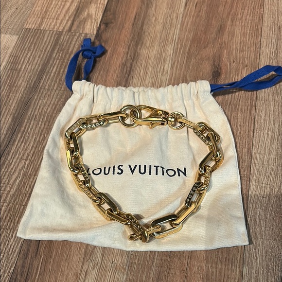 Louis Vuitton Gold Belt with Signature Chain Design